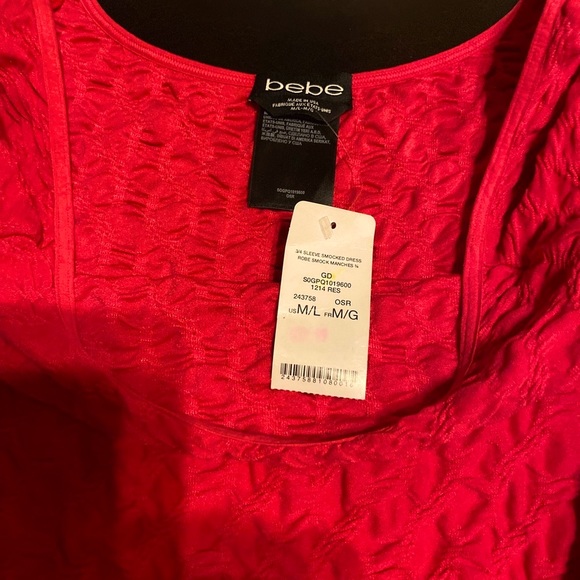 Bebe Smocked Sheath Dress NWT - Picture 5 of 11